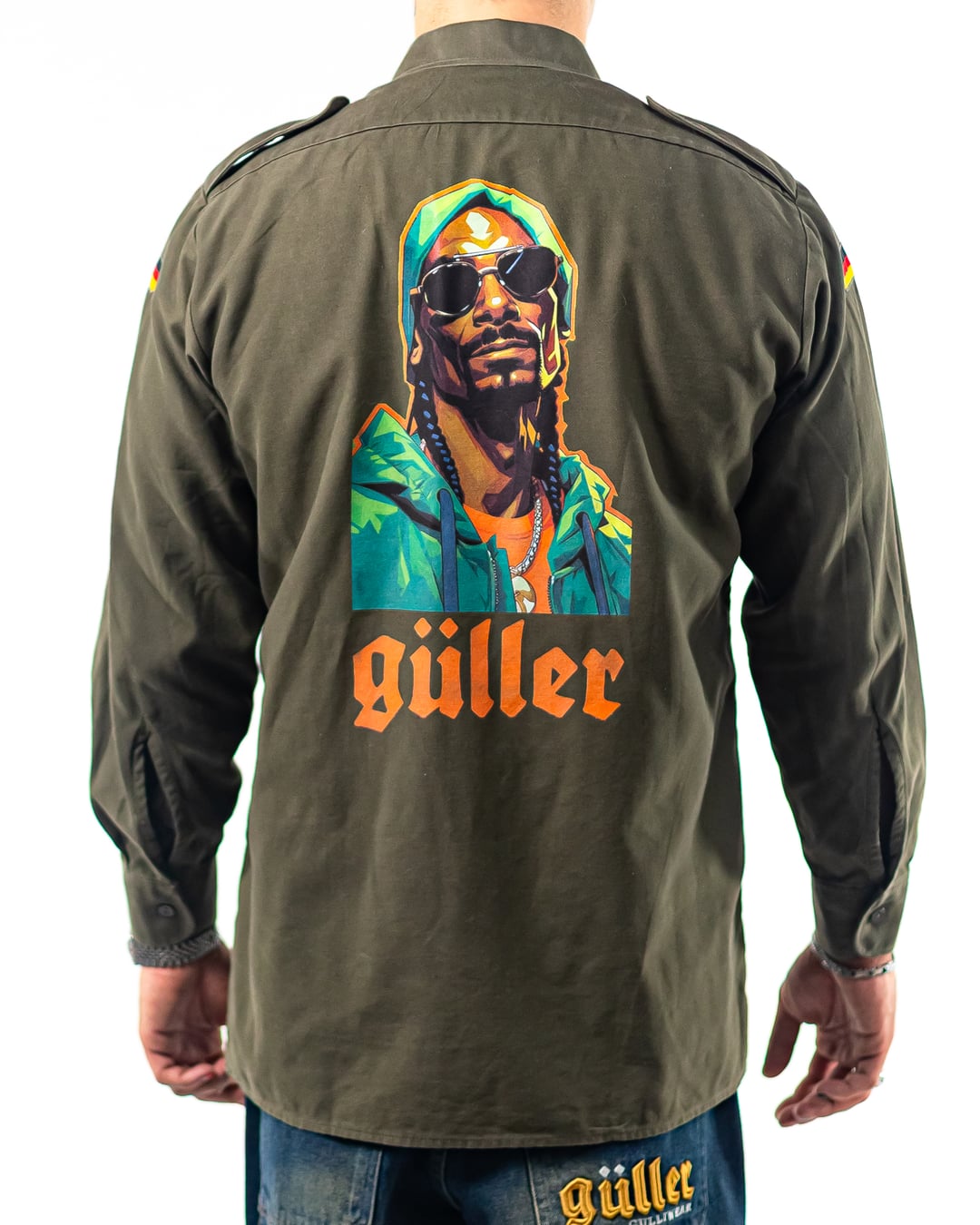 Shirt  original VintageGermanyArmy "Guller Snoopy" streetwear style, army green, regular fit, onesize, 100% cotton