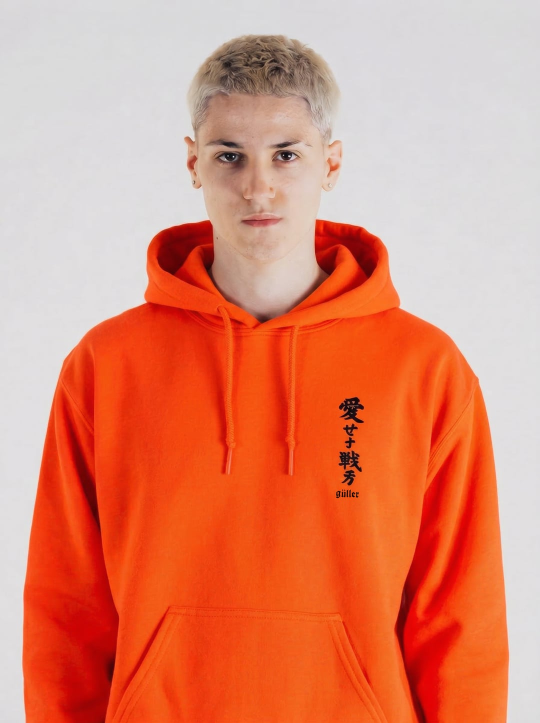 Felpa Hoodie "Guller AMA, E'GIA' RIVOLUZIONE col. Arancio/Orange