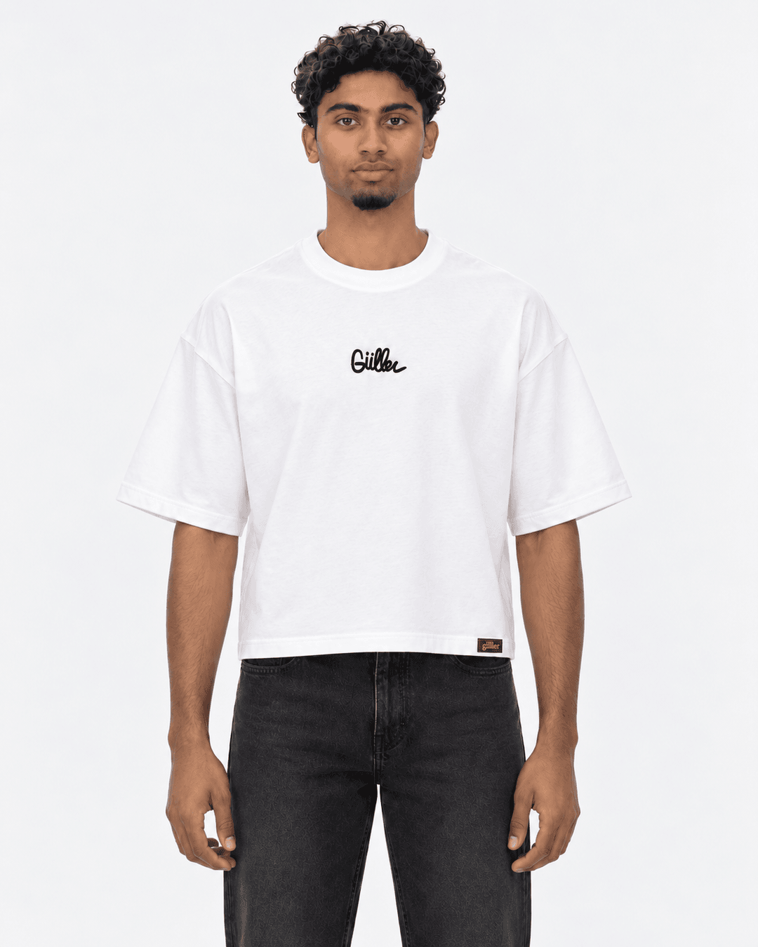 T-Shirt Cropped "Guller Corsivo" Bianca