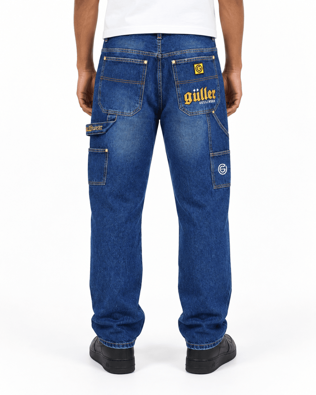 Worker Regular "Guller" Jeans Blu Scuro Effetto Used
