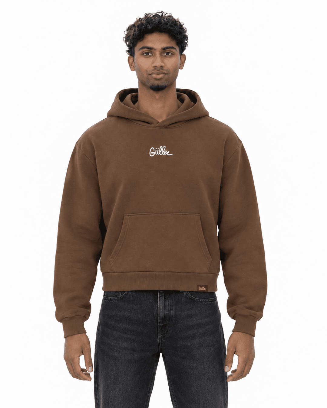 Felpa Hoodie "Güller" cioccolato "Corsivo"