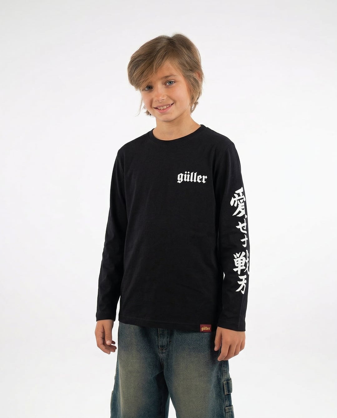 T-Shirt  Manica Lunga "Guller "JAPAN Ama, è già rivoluzione" col. nero RAGAZZO/KID