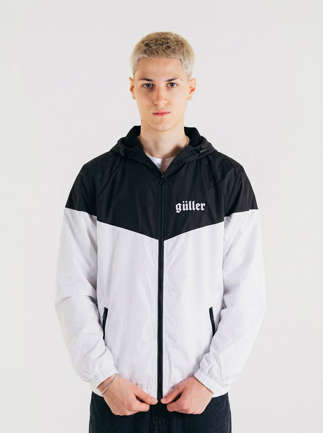 Giacca  "Guller" by Mr.Gulliver Spolverino waterproof/windstop bianco/nero