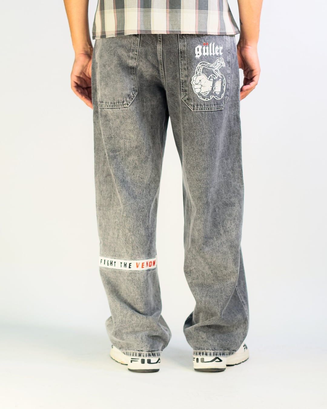 Baggy " Guller " FightTheVenom Jeans GrigioAcido/AcidGrey